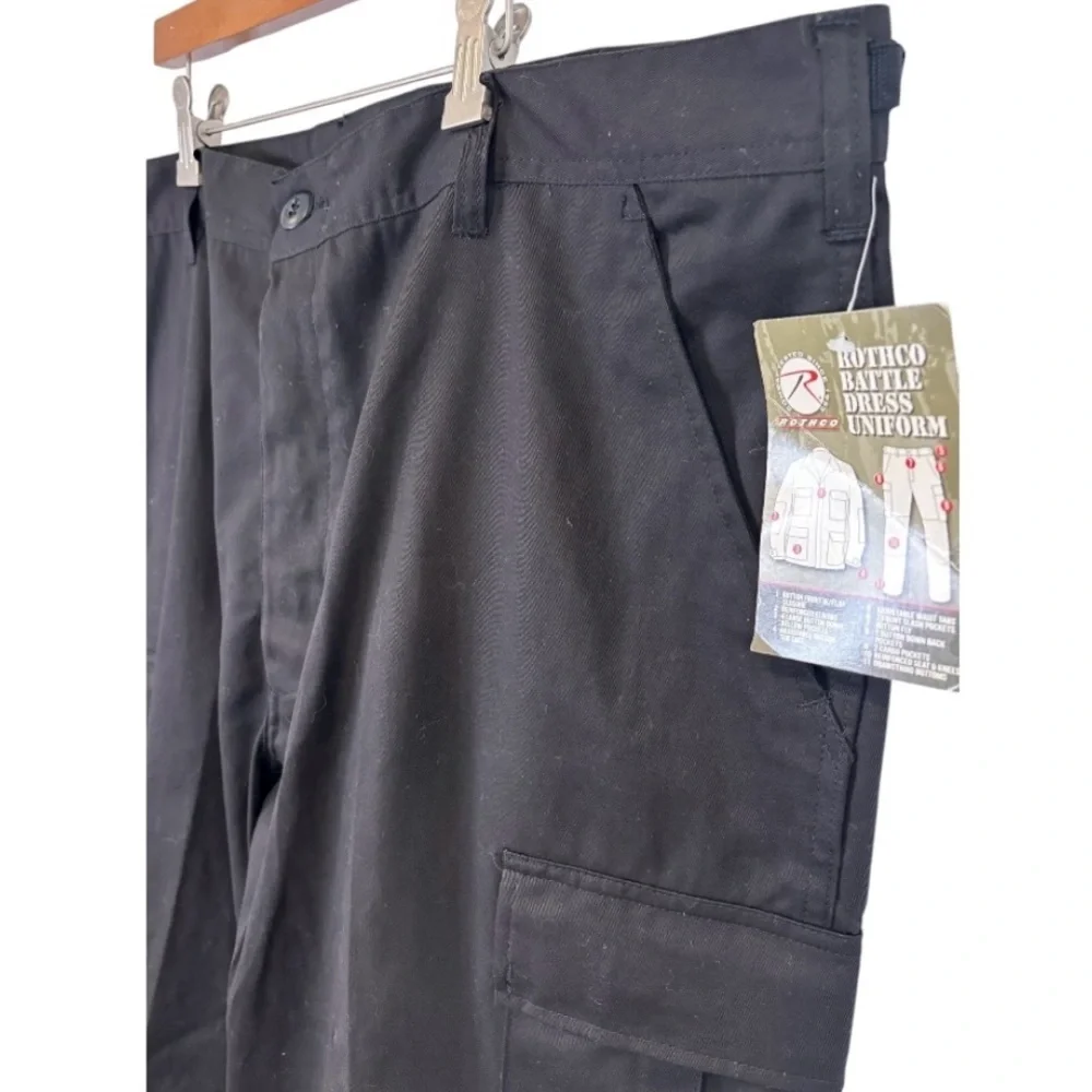 NWT Rothco Battle Dress Uniform Men’s Black Cargo Pants Size XL. 39/43